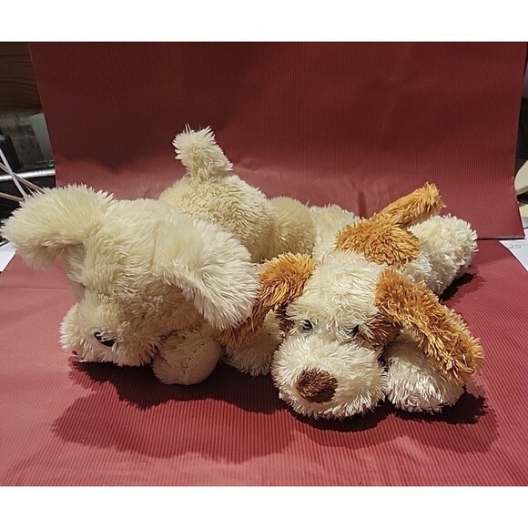 Aurora Flopsies Dog Plush Puppy Brown Sitting Floppy Soft Toy lot of 2 - Picture 1 of 10